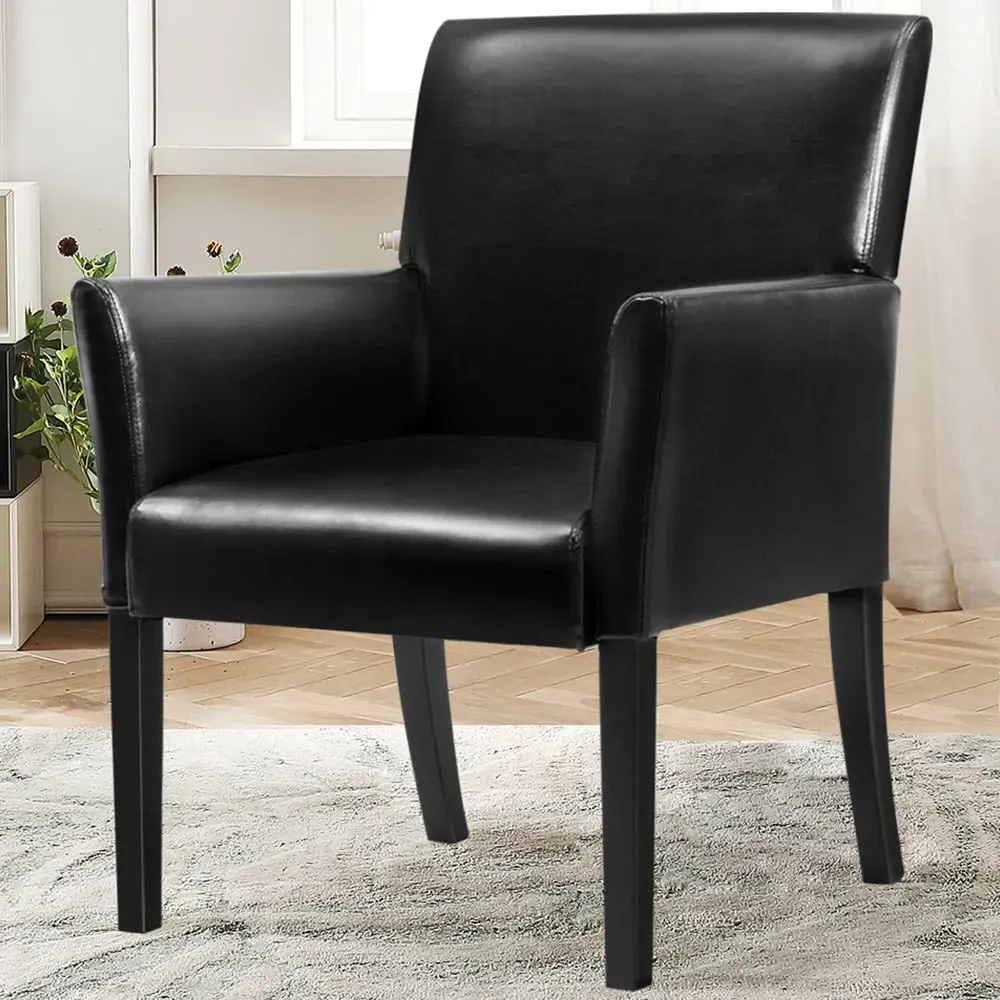 Accent Chair - Black, PU Leather image