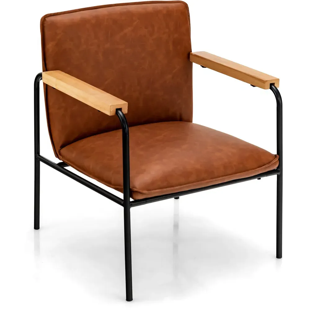 Accent Chair - Camel, PU Leather