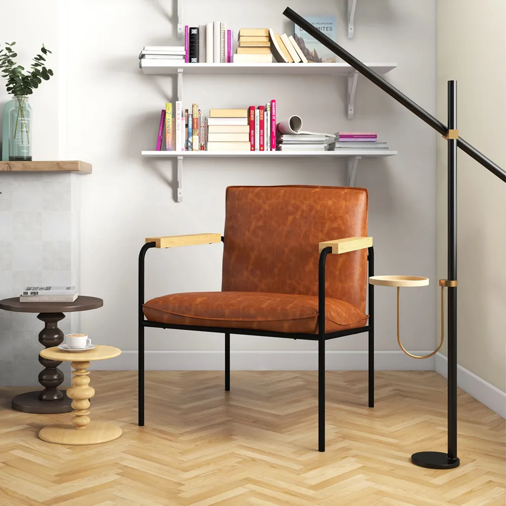 Accent Chair - Camel, PU Leather