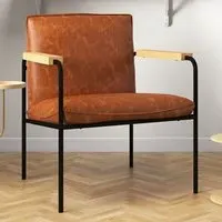 Accent Chair - Camel, PU Leather