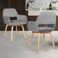 Accent Chair Set of 2 - Grey, Velvet