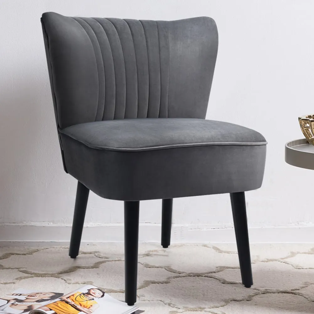 Accent Chair Set of 2 - Grey, Velvet