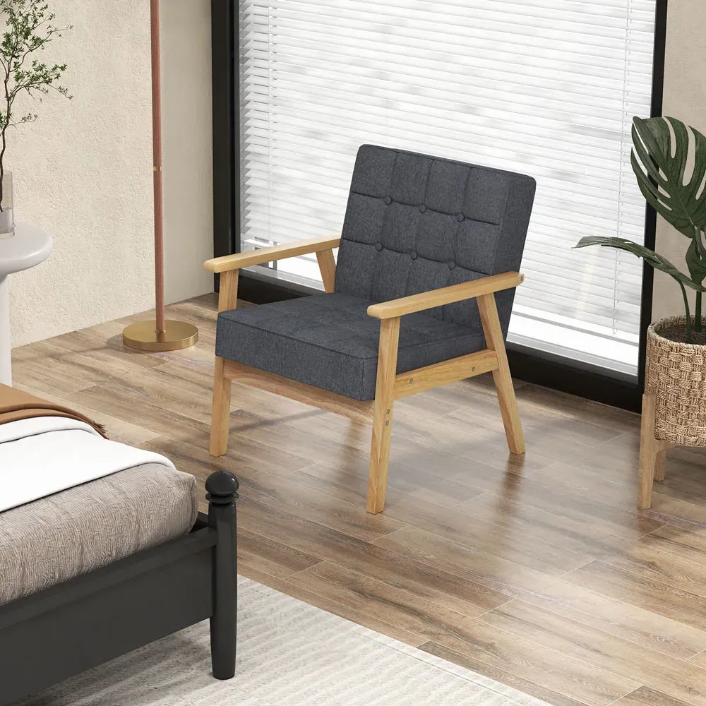 Accent Chair with Armrests - Grey, Polyester