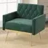 Accent Chair with Button Tufting - Dark Green, Velvet