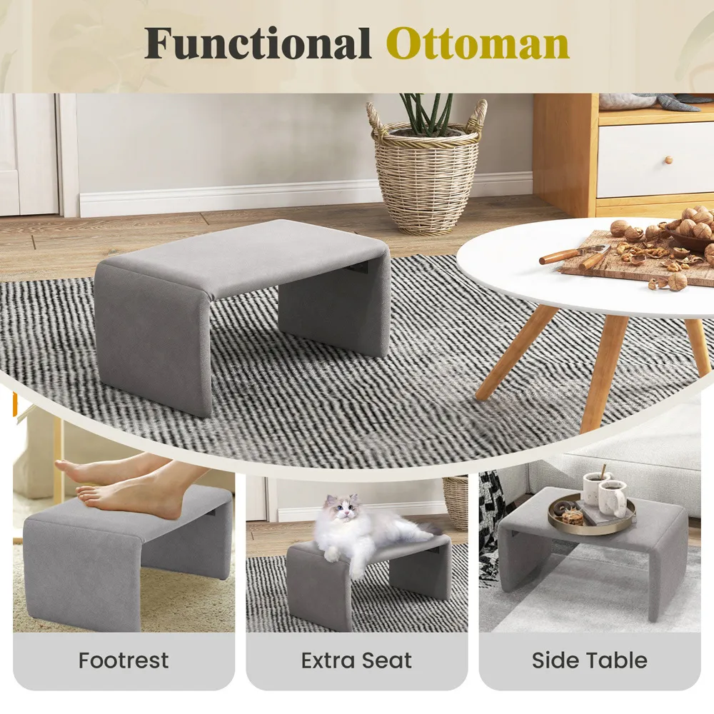 Accent Chair with Ottoman - Grey