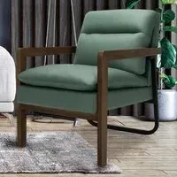 Accent Chair with Reclining - Green, Leather