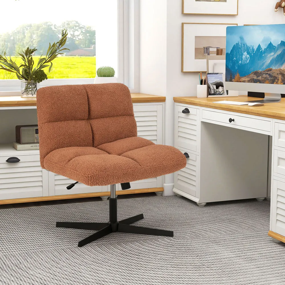 Adjustable Armless Office Chair - Brown