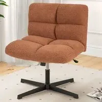 Adjustable Armless Office Chair - Brown