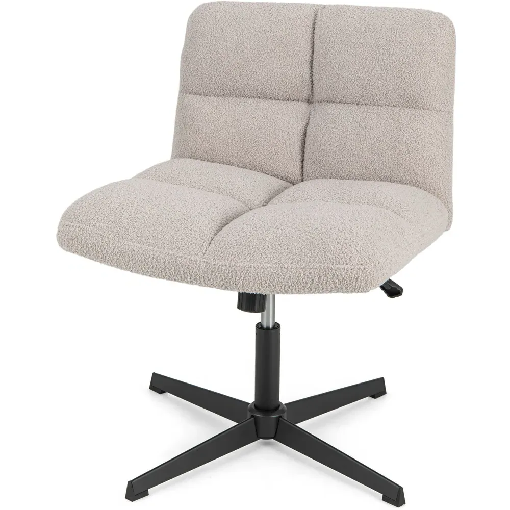 Adjustable Armless Office Chair - Grey, Fleece