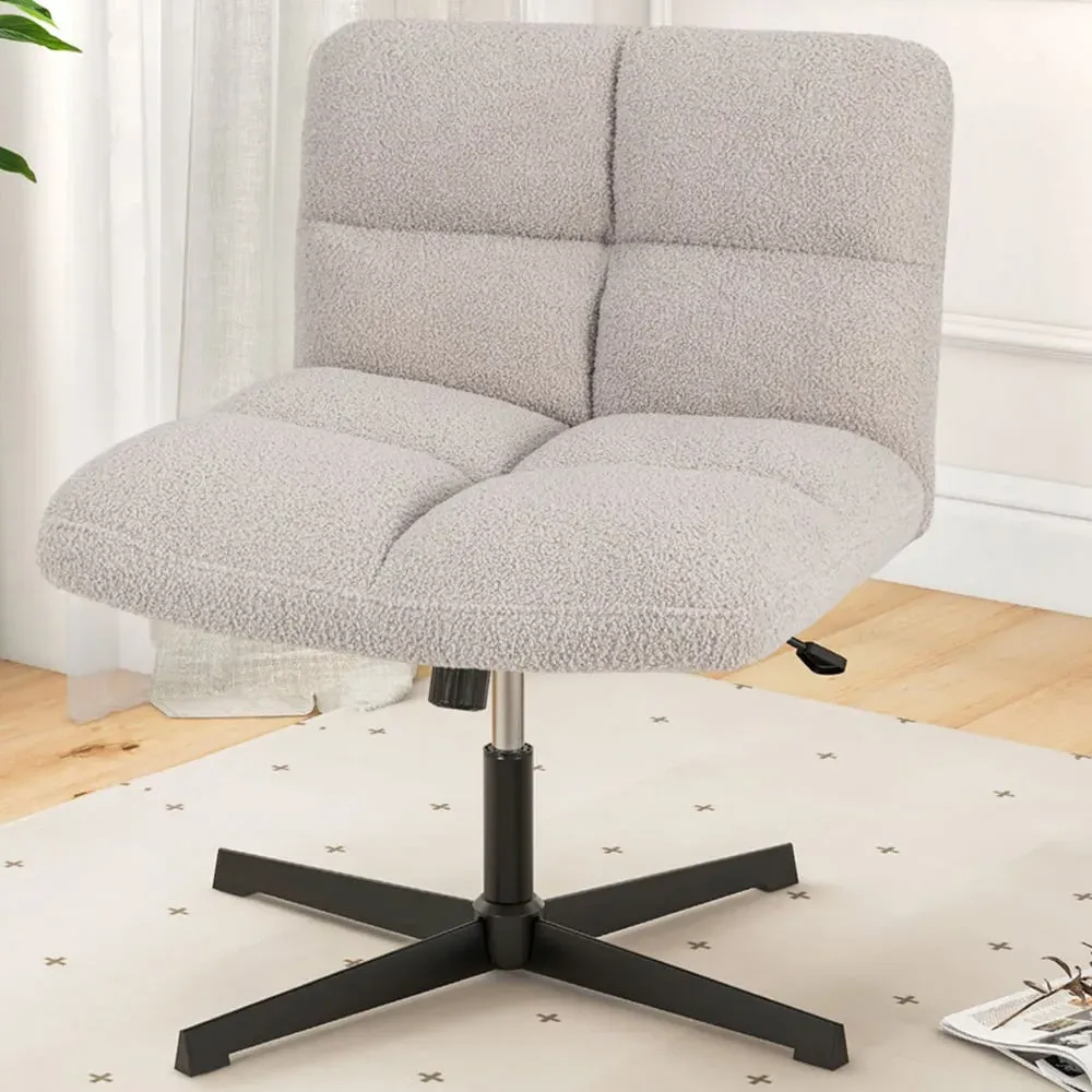 Adjustable Armless Office Chair - Grey, Fleece