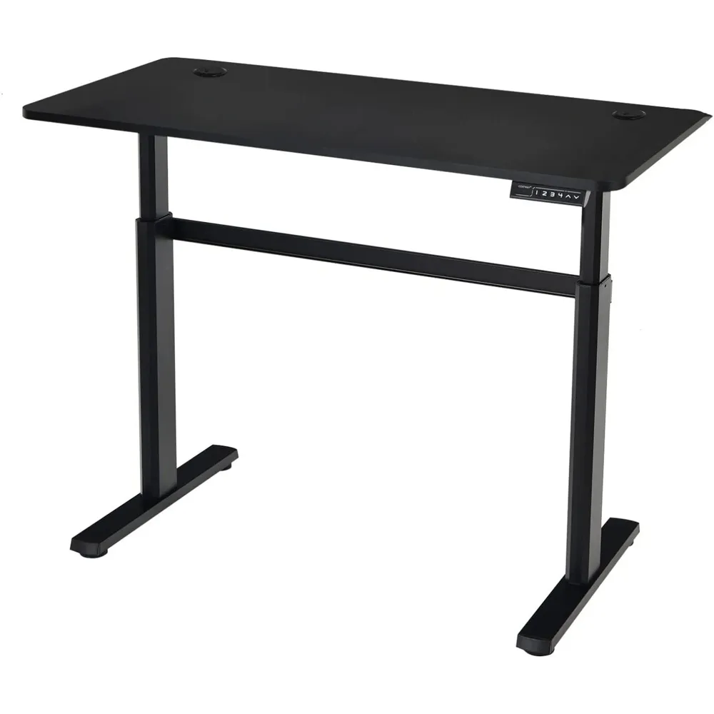 Adjustable Computer Table with USB Port - Black