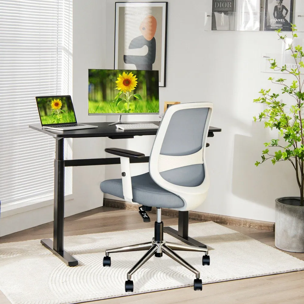 Adjustable Computer Table with USB Port - Black