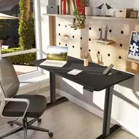 Adjustable Computer Table with USB Port - Black