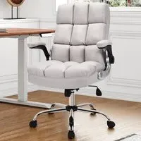 Adjustable Ergonomic Office Chair - Beige, Linen
