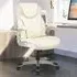 Adjustable Executive Office Chair with Flip-Up Arms - White, PU Leather