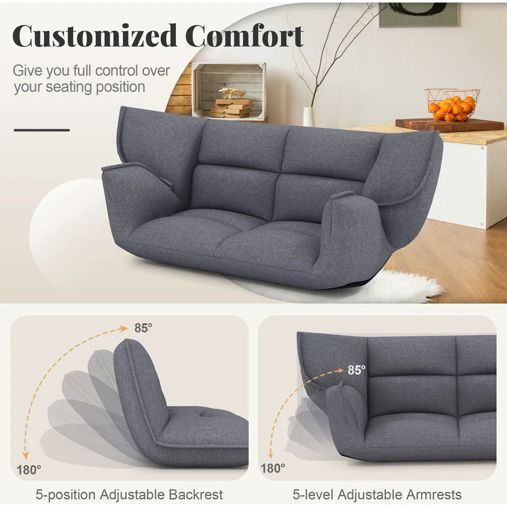Adjustable Floor Sofa Chair - Grey