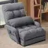 Adjustable Folding Floor Chair with Pillow - Grey