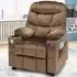 Adjustable Kids Lounger with Cup Holders - Brown, Velvet