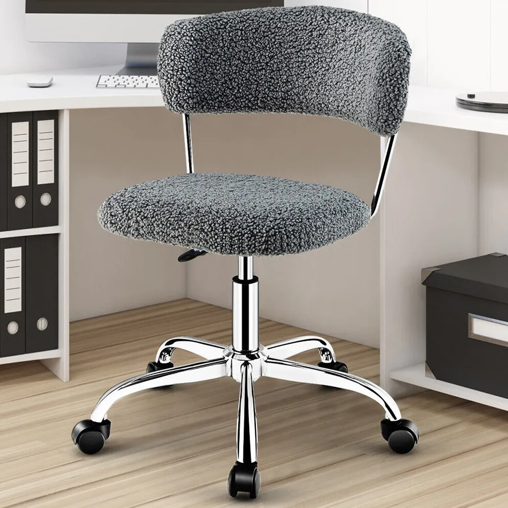 Adjustable Office Chair - Grey, Faux Fur image
