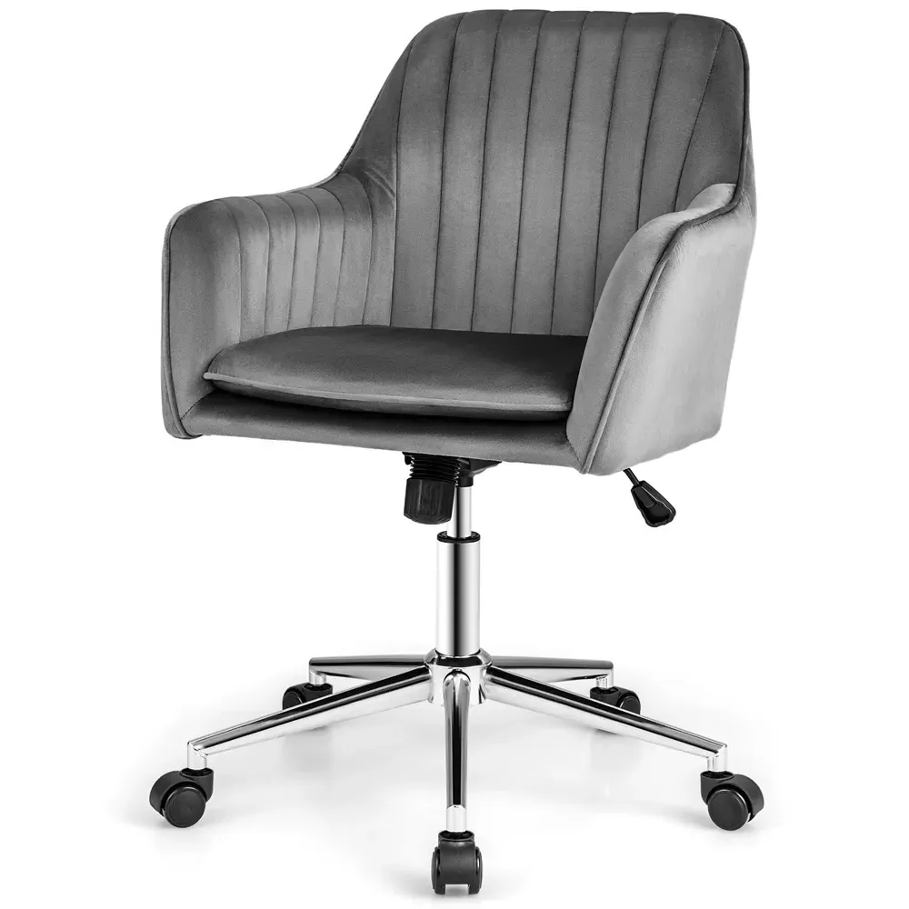 Adjustable Office Chair - Grey, Velvet