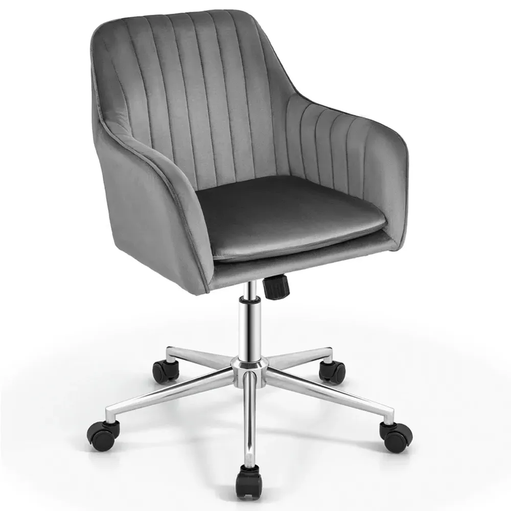 Adjustable Office Chair - Grey, Velvet