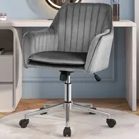 Adjustable Office Chair - Grey, Velvet