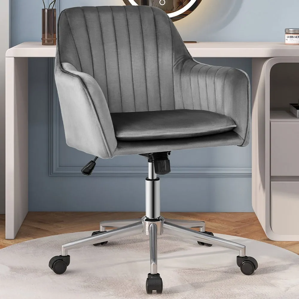 Adjustable Office Chair - Grey, Velvet