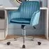 Adjustable Office Chair with Armrests - Blue, Velvet