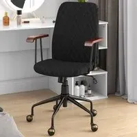 Adjustable Rocking Office Chair - Black, Velvet