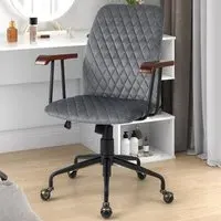Adjustable Rocking Office Chair - Grey, Velvet