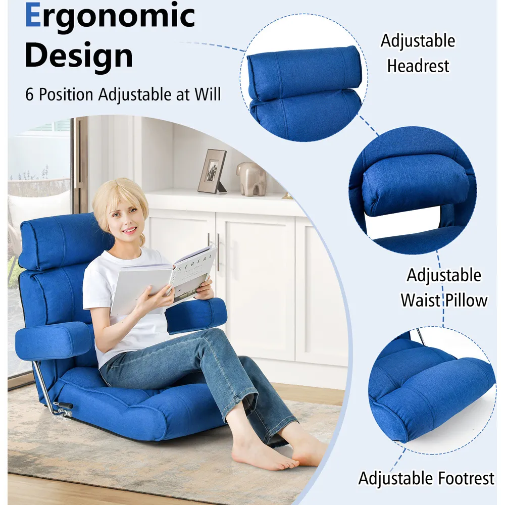 Adjustable Sofa Lounge Chair - Blue