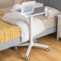 Adjustable Standing Desk with Tablet and Cup Holder - White