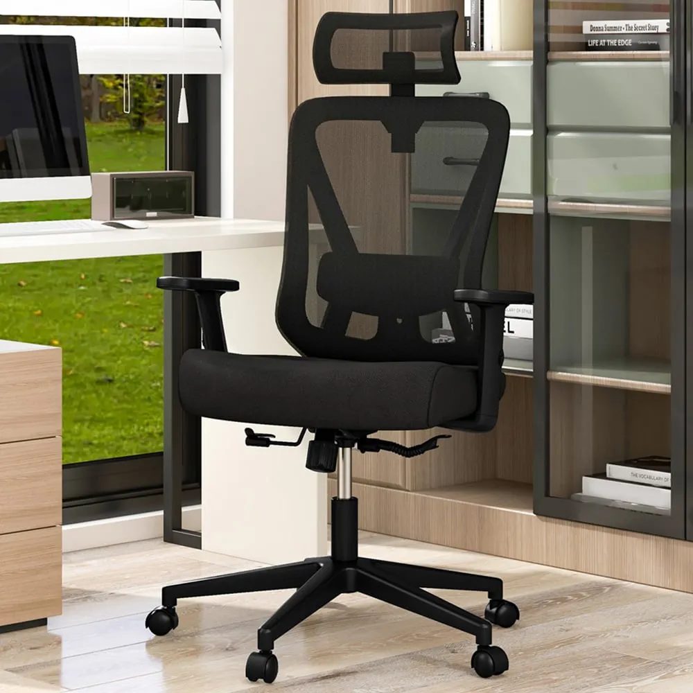Adjustable Swivel Office Chair - Black