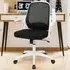 Adjustable Swivel Office Chair with Lumbar Support - White