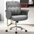 Adjustable Swivel Office Chair with Rocking - Grey, PU Leather