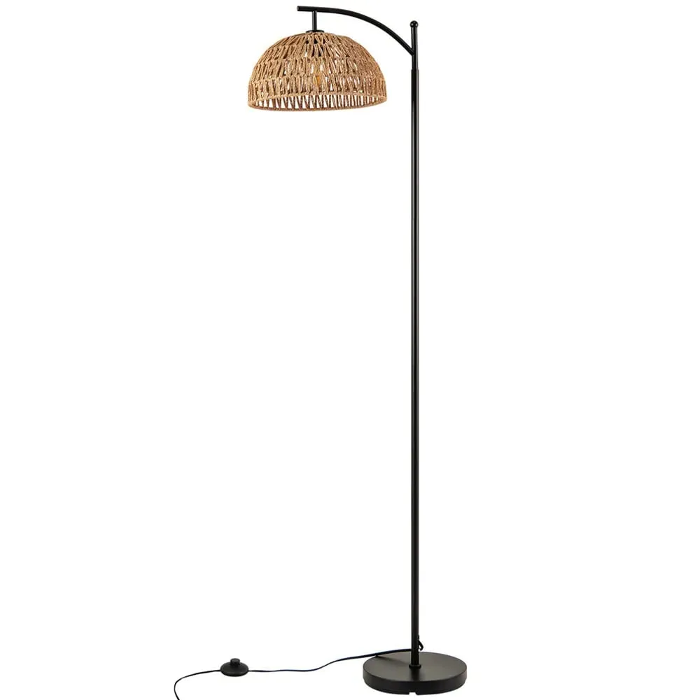 Arc Floor Lamp with Hanging Shade - Black image
