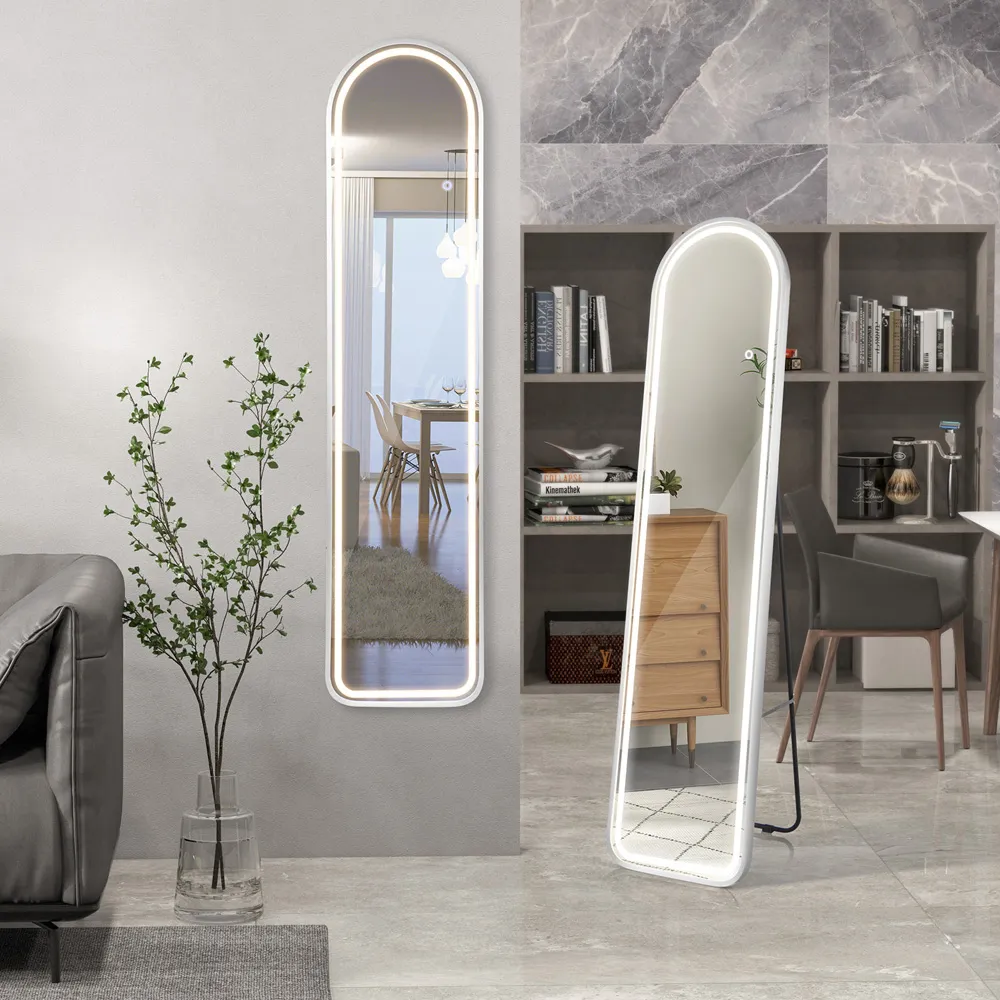 Arch Full Length LED Dressing Mirror - White