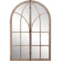 Arch Window Wall Mirror - Cream, Wood