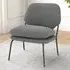 Armless Accent Chair - Grey, Teddy Fleece