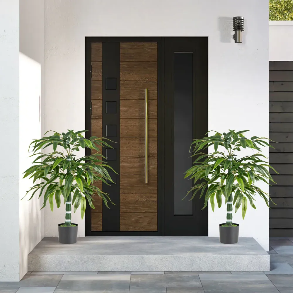 Artificial Bamboo Tree Set of 2 - Green, Plastic