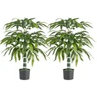 Artificial Bamboo Tree Set of 2 - Green, Plastic