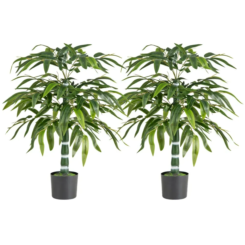 Artificial Bamboo Tree Set of 2 - Green, Plastic image