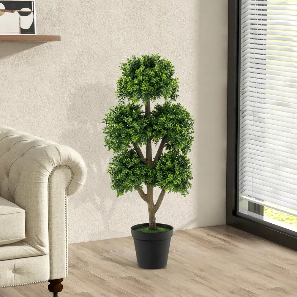 Artificial Boxwood Ball Topiary Tree 4ft - Green