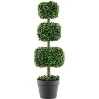 Artificial Boxwood Balls Tree In Pot 3ft - Green