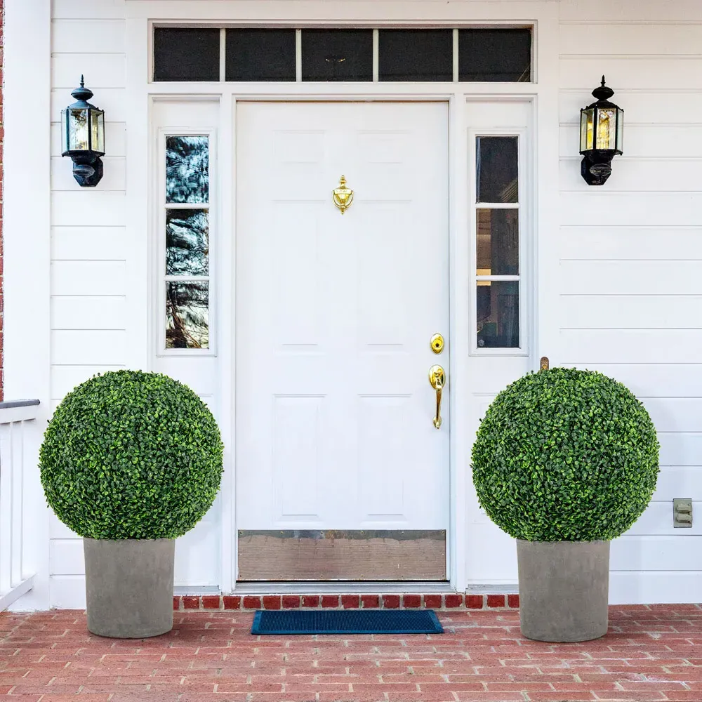 Artificial Boxwood Topiary Ball Set of 2 - Green