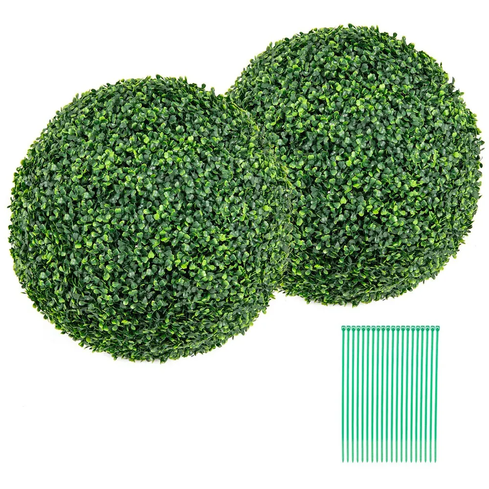 Artificial Boxwood Topiary Ball Set of 2 - Green