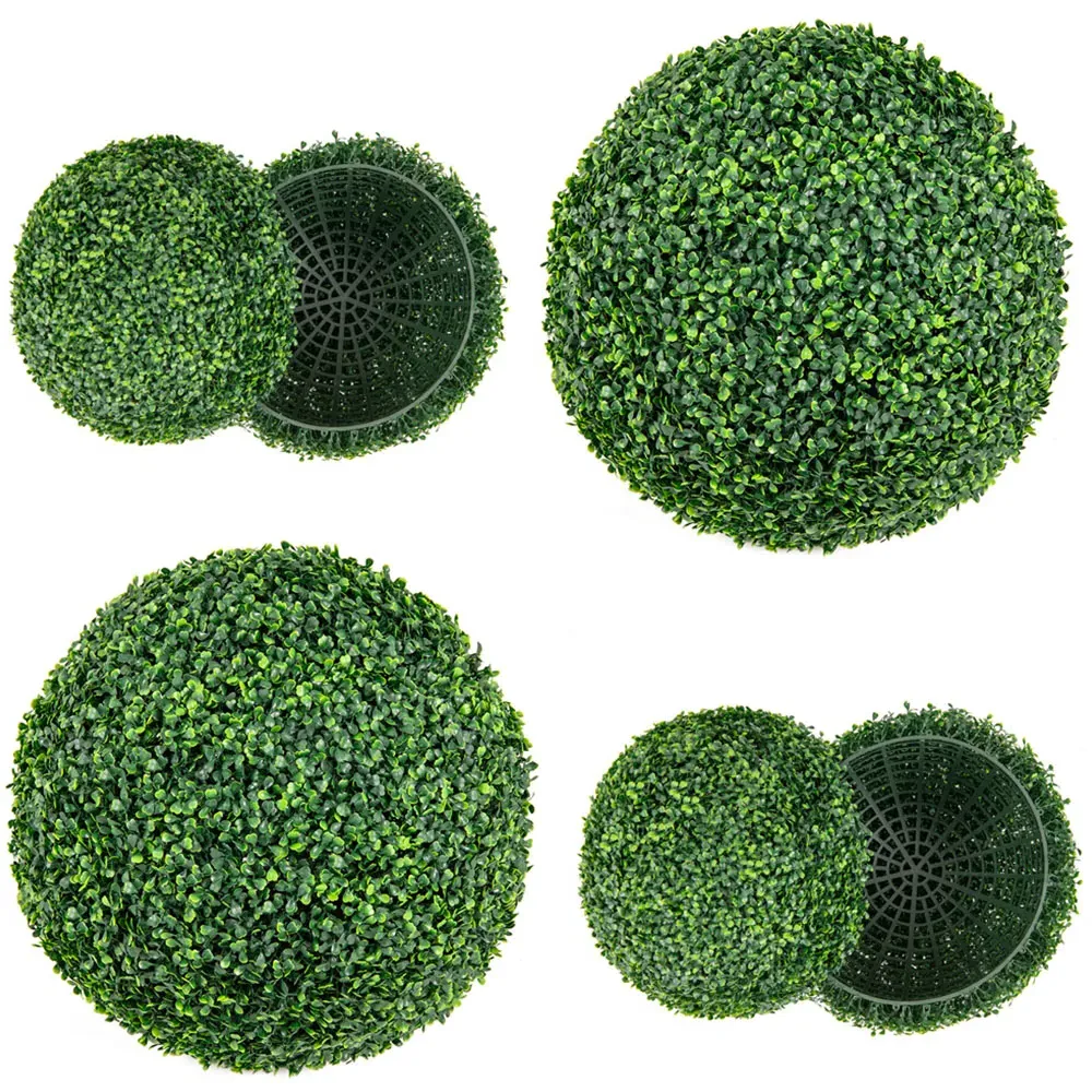 Artificial Boxwood Topiary Ball Set of 2 - Green