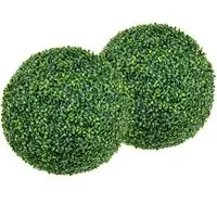 Artificial Boxwood Topiary Ball Set of 2 - Green