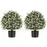 Artificial Boxwood Topiary Ball Tree 2 Pack - Purple