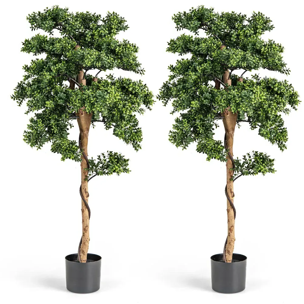 Artificial Boxwood Topiary Tree 2 Pack - Green